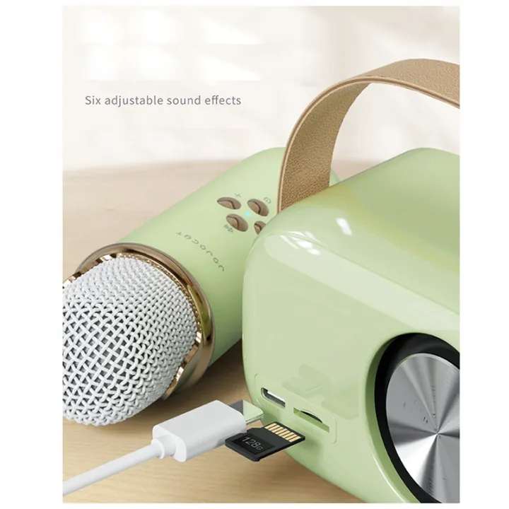JOJOCAT%20Wireless%20Bluetooth%20Audio%20Portable%20Amplifier%20Home%20KTV%20Microphone%20Children'S%20Karaoke%20Small%20Microphone%20Speaker%20Green%20Durable%20Easy%20Install%20-%20Image%205