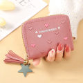 Women Wallet Ladies Mini Small Short Tassel Wallet Cute Girl Zipper Pu Leather Coin Purse Female Hand Wallet Purse. 
