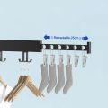 Folding Clothes Hanger Aluminum Retractable Drying Rack Wall-mounted Laundry Storage Space Save Home Hotel Clothes Hanger.