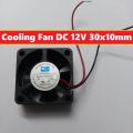 Cooling Fan DC 12V 30x10mm Fan With Cable 30mm Fan 12V Fan 3010 Mini Fans. 