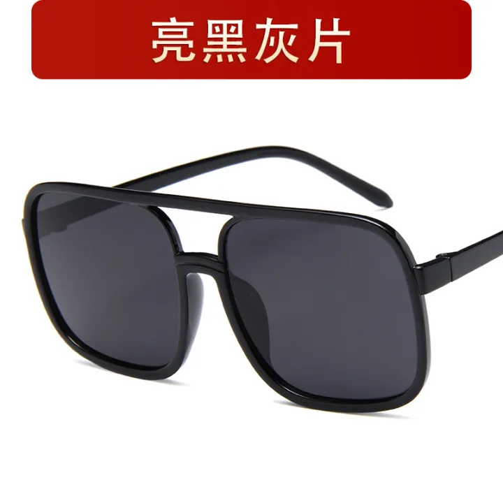 Vintage%20Square%20Sunglasses%20Woman%20Oversized%20Fashion%20Sun%20Glasses%20Female%20Transparent%20Frame%20Black%20Mirror%20Oculos%20De%20Sol%20Feno%20-%20Image%202