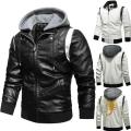 Autumn Winter Bomber Leather Jacket Men Scorpion Embroidery Hooded Jacket PU Leather Motorcycle Mens Ryan Gosling Drive Jacket. 