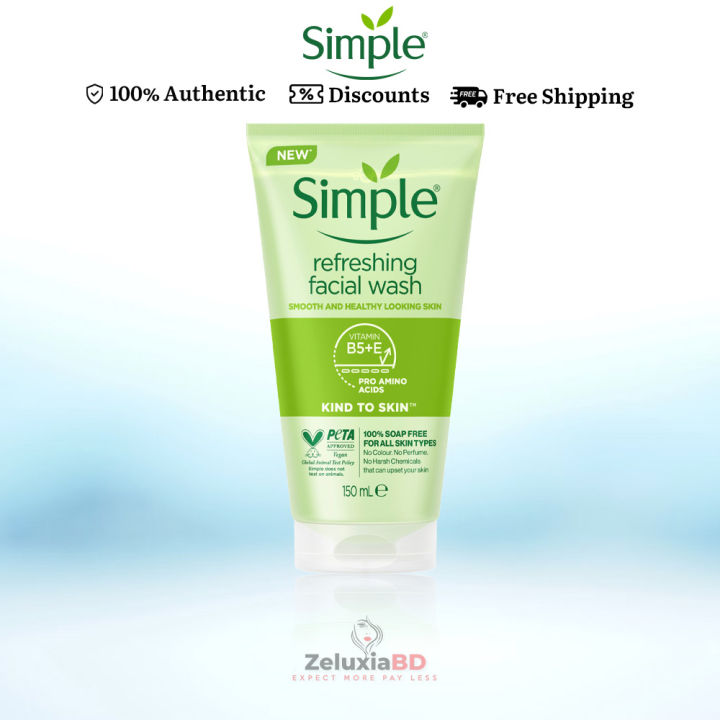 Simple Kind To Skin Refreshing Facial Wash 150ml