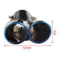 1xUniversal Exhaust Muffler Pipe End Stainless Steel Car Round Mouth Double Pipe Tail Pipe Car Tail Throat Exhaust Pipe. 