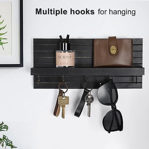Decorative Key Holder for Wall with Shelf, Entryway Shelf with - Main Image