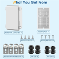 Waterproof Outdoor Project ABS Junction Box Dustproof Enclosure Stainless Steel+ABS with Hinged Cover, Mounting Plate.