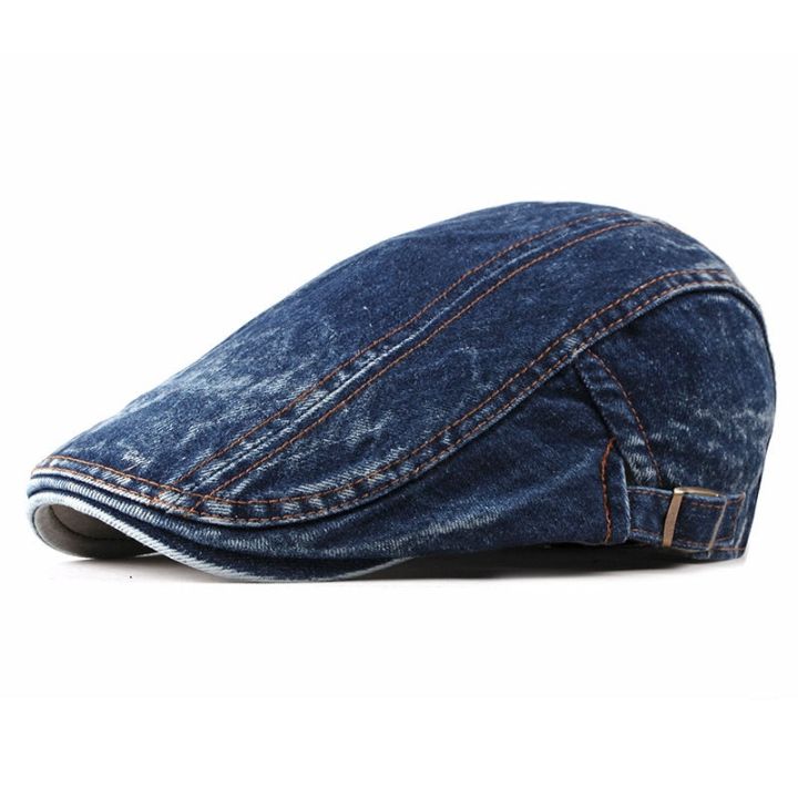 four%20seasons%20Denim%20Solid%20Newsboy%20Caps%20Men%20Washed%20%20Flat%20Peaked%20Cap%20Women%20Painter%20Beret%20Hats%2016%20-%20Image%205