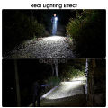 Outtobe Flashlights Multifunctional Solar Outdoor Torchlight Double Spotlight Waterproof Work Light USB Rechargeable Searchlight Handheld Fla-shlight Light.