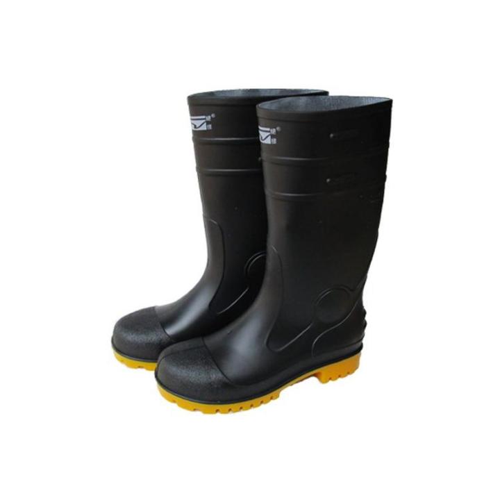 Longshangxing Hotor Insulated Safety Boots Steel Head Anti-Smashing Anti-Stepping High Tube Industrial and Mining Rain Boots Quarrying Factory Pig Farm Rain Shoes