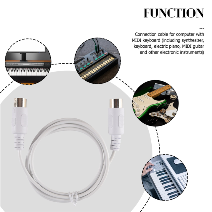 【Value Bundle】 MIDI Extension Cable to Male 5 Pin 1.5/4.95FT 5 Pin Male ...