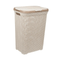 Bengal_plastic Rattan Laundry Basket - Dark Brown-. 