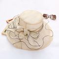 Elegant Women's Summer Hat Wide Bridal Style Leaf Flower Mesh Polyester Shower Hats Solid Color Sun Protection Visors Caps.