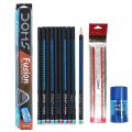 Doms Fusion X-Tra Super Dark Pencils - 10pcs With Free 1 Eraser 1 Sharpner and 1.