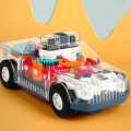 Transparent Police Car, Gear Toy with Light & Music, Transparent Car Toy Light Music with Automatic Change Direction, Great Birthday Gifts for Toddler. 