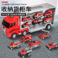 Large size kids storage container truck alloy glide car simulation fire truck engineering truck police car boy toys. 