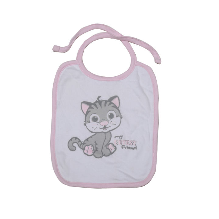 White Color Printed Cotton Washable Bibs For Baby