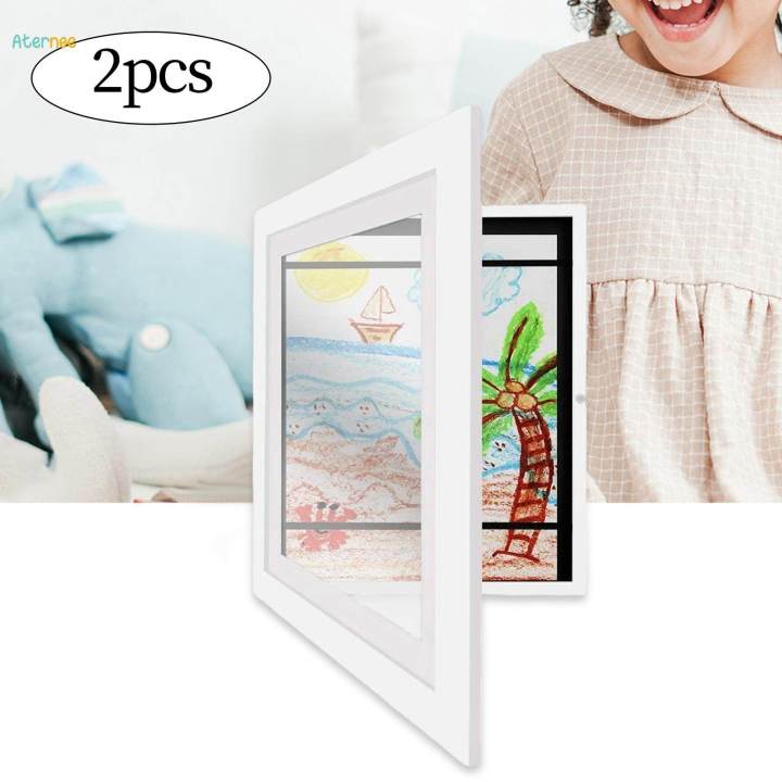 2x%20Wooden%20Photo%20Frame,%20Frame%20Front%20Opening%20Card%20Display,%20Glass%20Floating%20Front%20Open%20Artwork%20Picture%20Frame%20for%20Living%20Room,%20Baby%20Shower%20-%20Image%203