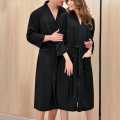 Soft Waffle Knit Kimono Robe – Lightweight Travel-Friendly Bathrobe Set.