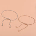 Fashion Simple Adjustable Slider Anklets Chain Bracelets For Women Girl Titanium Steel Jewelry Bangle Retro Minimalist Style Ankle Gift 1Pcs.