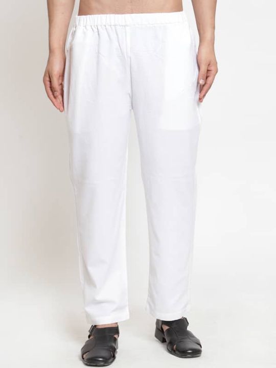 Non-stitch regular/loose fit pajama for men-white & black