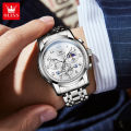 OLEVS Watch For Men Waterproof Original 2024 New Multifunctional Digital Calendar Dial Fashion Stainless Steel FlyWheel Chronograph Luminous Casual Men's Watch 2900. 