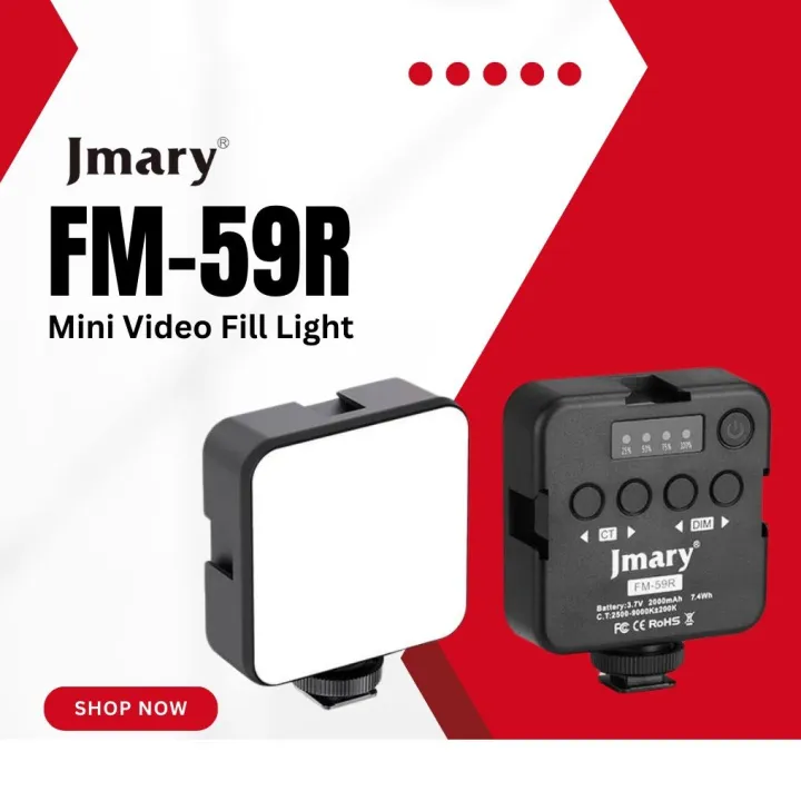 Jmary%20FM-59R%20Rechargeable%20Mini%20LED%20Light%20Video%20Recording%20Mini%20Fill%20Light%20with%203%20Cold%20Shoe%20Mounts%20-%20Image%209