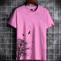 Gach o Pakhi T-SHIRT FOR MEN tree design Trendy  t- shirt ash colour. 