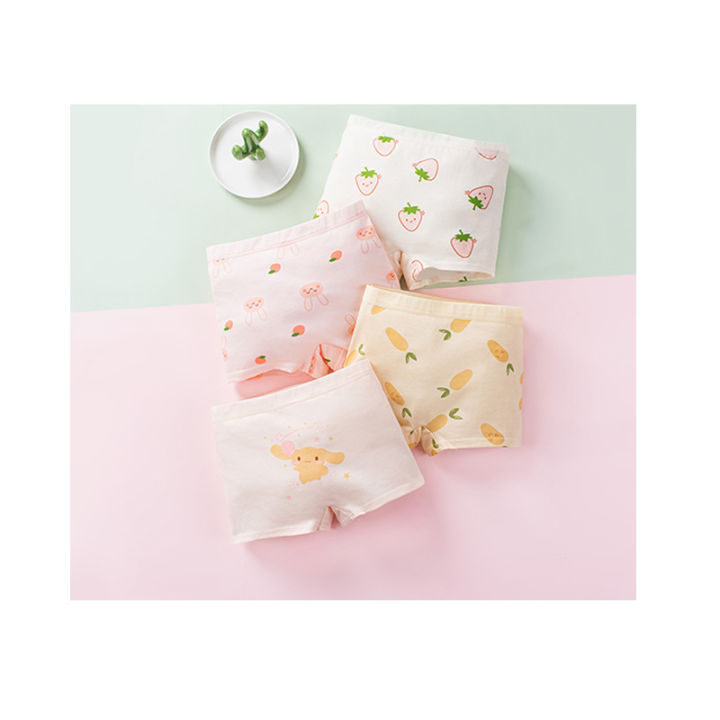 Girls'%20Four-Pack%20BriefsaClass%20Children's%20Underwear%205ADouble%20Antibacterial%20Cartoon%20Cotton%20Flat%20Shorts%20Wholesale%20-%20Image%206