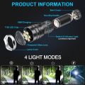 FX1000 LED Flashlight | Rechargeable Torch USB Type-C with Battery Indicator, 5 Light Modes, Zoomable Head, Heavy Duty Aluminium Body | 1x Rechargeable Battery Included | Emergency Light.