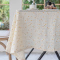 Tablecloth, ins, wind, Japanese cotton and linen fabric, small daisy, home lace, square tea tray, small household appliances, dustproof cover cloth. 