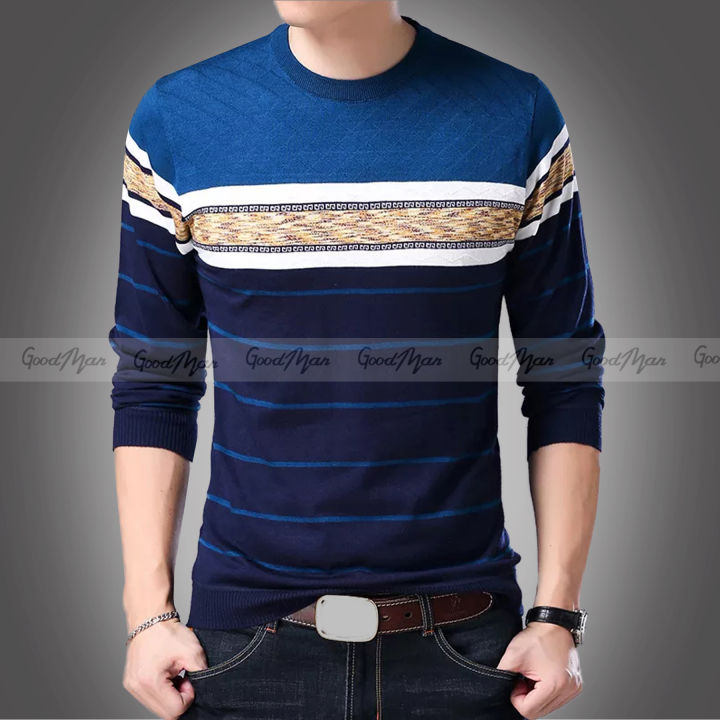 Premium Quality Blue Color Cotton Full Sleeve Sweater  for Men