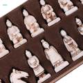 International Chess Game Leather Chessboard Crafted Resin Chess Pieces -. 