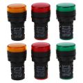 Red, yellow-green light lamp 22 mm LED pilot display panel AC 220 V 6 pcs. 