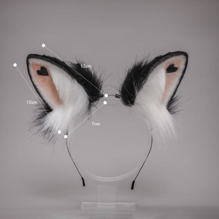 Bunny Ears Headband Party Cosplay Props Love Heart Rabbit Ears Headhoop Cute Realistic