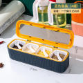 【User-friendly】 Four compartment storage Seasoning box combination set Versatile Convenient packaging Integrated seasoning Household kitchen salt and monosodium glutamate seasoning can Complete set construction for. 