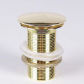 Golden Basin waste push system/ Brass Material Pop up Basin Waste/ Brass Full Thread Gold Pop Up Waste Coupling 32 MM (4", Brass Top). 