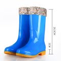 Women's Rain Boots High Tube Rain Shoes High-Top Anti-Slip Tendon Bottom Rain Boots Labor Protection Rubber Shoes Cute Waterproof Boots Kitchen.