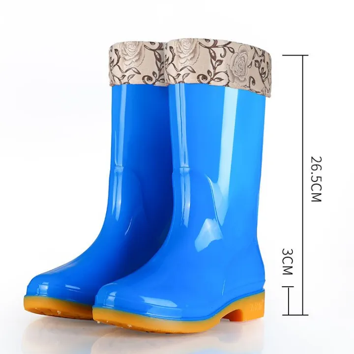 Women's%20Rain%20Boots%20High%20Tube%20Rain%20Shoes%20High-Top%20Anti-Slip%20Tendon%20Bottom%20Rain%20Boots%20Labor%20Protection%20Rubber%20Shoes%20Cute%20Waterproof%20Boots%20Kitchen%20-%20Image%202