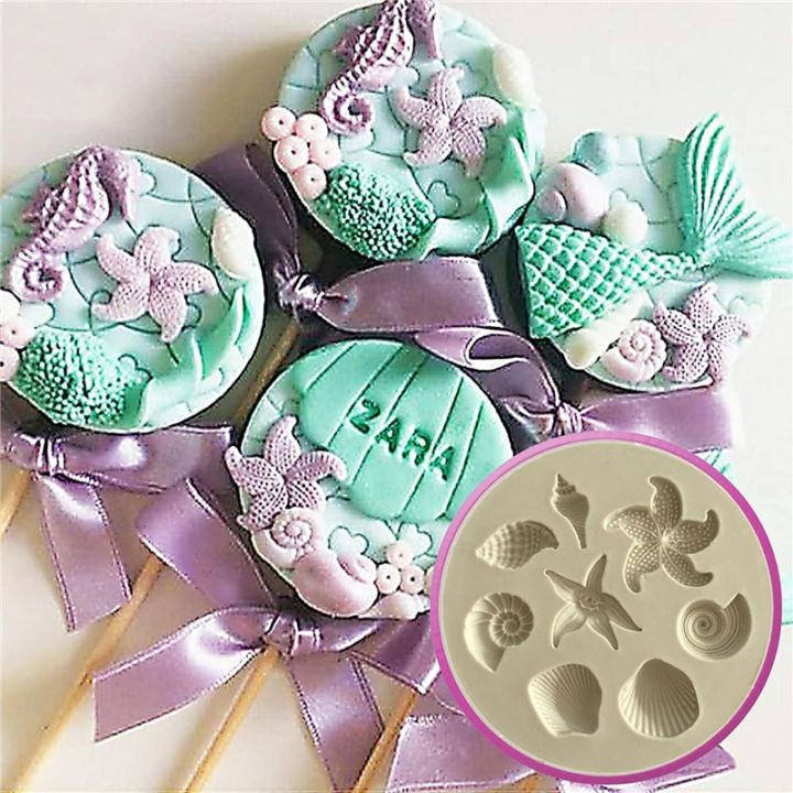 Marine%20Theme%20Cake%20Fondant%20Silicone%20Mold%20Seashell%20Conch%20Starfish%20Fish%20Under%20the%20Sea%20Style%20Pastry%20Baking%20Molds%20for%20Cookie%20Candy%20-%20Image%204