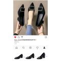 Professional Pointed Toe Pumps Work Mid Heel Black Chunky Heel Comfortable Women's Formal Wear Interview Women's Shoes Work Shoes High Heels Women. 