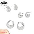 Carat Short Earrings 6 Pairs Women's Geometric C-shaped Huggie Earrings Lightweight Anti-slip Ear Hoops for Prom Cocktail Party Solid Color Bean Shape Jewelry for Ladies. 