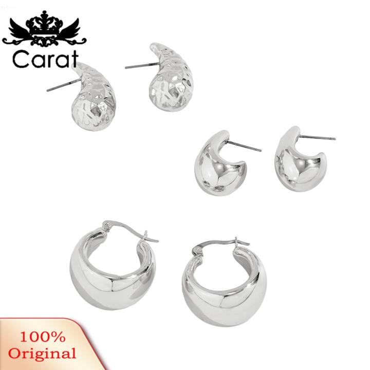 Carat Short Earrings 6 Pairs Women's Geometric C-shaped Huggie Earrings Lightweight Anti-slip Ear Hoops for Prom Cocktail Party Solid Color Bean Shape Jewelry for Ladies