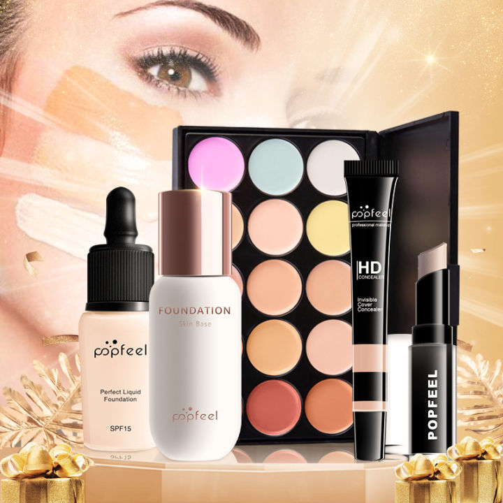 POPFEEL%2025/16/8%20Pcs%20Makeup%20Set%20KIT014%20POPFEEL%20All%20In%20One%20Makeup%20Kit%20Eyeshadow%20Lip%20Gloss%20Lipstick%20Brushes%20Eyebrow%20Concealer%20Lateil%20-%20Image%205