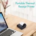 Portable Mini Thermal Receipt Printer USB & BT Connection 2 inches 57mm Wireless Printer High Speed with 1 Roll Paper Inside Compatible with iOS Android Windows for Restaurant Sales Retail Shop.