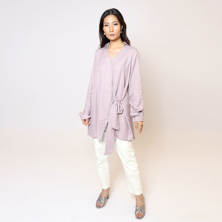 Retail Remedy Mauve Warp Kurti With Collar