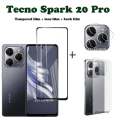 Tecno Spark 20 Pro Tempered Glass Tecno Spark 20C Screen Protector Tecno Spark 20 Full Cover Screen Matte Privacy Glass 3In1 Carbon fiber back film. 