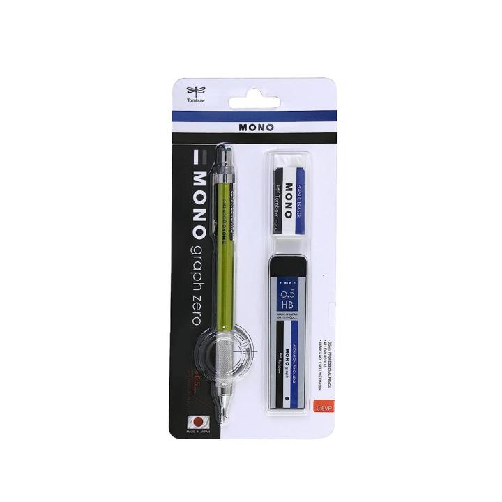 Tombow Mono Graph Zero 0.5mm HB Mechanical Pencil, with Lead and Eraser
