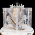 Spring and Autumn Crystal Bow High Heels Fairy Style Maiden Bridesmaid Wedding Shoes Xiuhe Wedding Dress Two-Way Wear. 