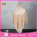 Summer Prom Scarf Flower Embroidery Washable Women Party Shawl.