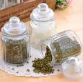 1 PC Transparent Glass Tea Caddy Miscellaneous Grain Sealed Cans Candy Small Object Storage Jar Kitchen Storage Container Home Decor.